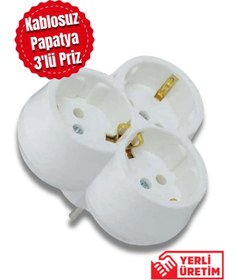 Resim Tntech 3'lü Golyat Topraklı Kablosuz Priz Çoğaltıcı 9271 