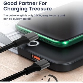 Resim 25 Cm Kısa Usb Tip C Kablo 3a Hızlı Şarj Usb C Tip C Kablo Güç Bankası Veri Red C-c 0.25 M 0.25 M 