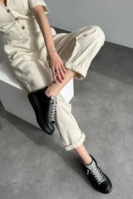 Resim Prego Taş Biye Detaylı Poli Hafif Taban Kadın Spor Ayakkabı SİYAH 