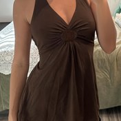 Resim Kadınlar için Vintage Nakışlı Çapraz Sırt Halter Yaka Tank Top - Kumaş Detaylı, Makinede Yıkanabilir, Düz Renk, Şık Özel Koleksiyon, Bayan Tank Üstleri, Günlük Giyim, Kolsuz Moda, Saydam Olmayan Kumaş 