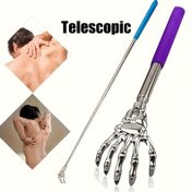Resim 3 Renk Seçeneği Mevcut 1 Adet Ayarlanabilir Paslanmaz Çelik Sırt Kaşıyıcı Uzatılabilir Pençe ile - Taşınabilir, Ergonomik Saplı, Masaj ve Kaşınma için Mükemmel 