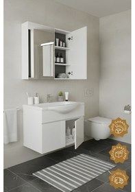 Resim Teta Home Kahire 65 Cm Mdf Banyo Dolabı Seti Beyaz Beyaz 