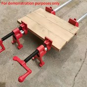 Resim 2 Adet Ağır Hizmet Tipi Dökme Demir Boru Kelepçeleri Ergonomik Kırmızı Saplı & Hızlı Sıkma - 3/4" Dişli Borular için Çelik Kenar Kelepçeler, Ahşap İşleri için Güvenli Konumlandırma, Mobilya Montajı, DIY Projeler, Marangozluk Kelepçeleri, Bükülmüş Ağız Kelepçesi, Sağlam Yapı 