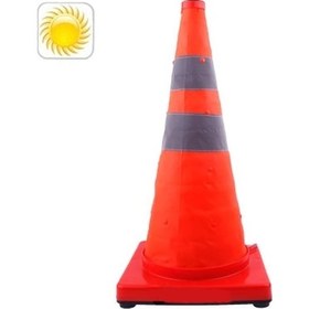 Resim Sones 3'lü Led Solar Lift Trafik Güvenliği Uyarı Yol Konileri, Yükseklik: 56cm Kırmızı 