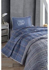 Resim Clasy %100 Pamuk Campüs V2 Tek Kişilik Yatak Örtüsü Mavi 