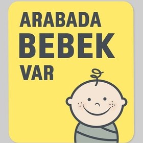Resim Baluna Arabada Bebek Var Sarı Sticker 