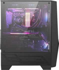 Resim Msı Mag Forge 100r Temperlı Cam Argb Psu Yok 2x120mm 1x120mm Gamıng Atx Kasa Siyah 