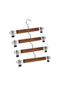 Resim Nyn Ahşap Askı Mandallı Pantolon Etek Askısı Ceviz Renk 100 Adet 