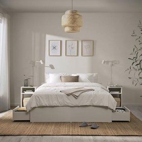 Resim Yatak odası takımı, beyaz, 140x200 cm 