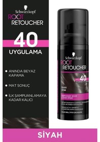 Resim Schwarzkopf Root Retoucher Beyazları Anında Kapatan Sprey Boya Siyah 120 Ml 