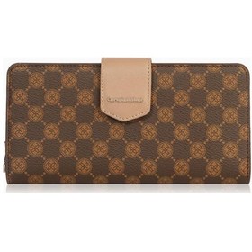 Resim Cengiz Pakel Monogram Kadın Büyük Boy Mıknatıslı Cüzdan/portföy 65104p - Kahve/vizon 65104p-kahve-toprak Çok Renkli 