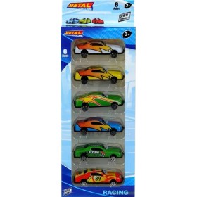 Resim Beren Oyuncak 6'lı Metal Araba Seti, Şimşek, Renkli Tasarım, 8cm 