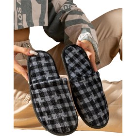 Resim Liger Kışlık Erkek Ev Terliği Siyah - Füme 