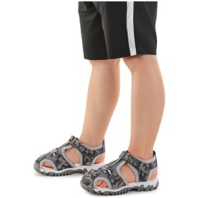 Resim Kiko Kids Erkek Bebek Sandalet Arz 2399 Gri Kamuflaj Gri 