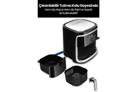 Resim Goldmaster Presta 7 Litre Geniş Hazneli Xxl Dokunmatik Dinamik Airfryer Sıcak Hava Fritözü 