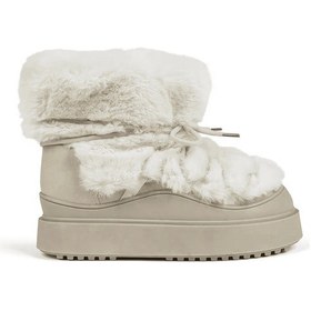 Resim Suni Kürklü Bot Beyaz Beyaz 