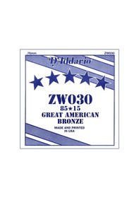 Resim D'addario Zw030 80/20 Bronze Akustik Gitar Tek Teli 0.030 İnç 4. Tel D/re İçin İdeal, Bronz Sargı, Parlak Ses Karakteri Ve Yedek Parça Olarak Yüksek Uyumluluk 