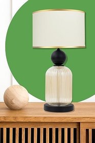 Resim MİNİMAL E-TİCARET & BİLGİ TEKNOLOJİLERİ Lotus Gold Contrast Cam Abajur 