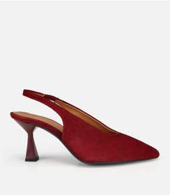 Resim Hotiç Kadın Süet Deri Bordo Yumuşak Dokulu Kısa Topuklu Stiletto 01ayh322120a788 01ayh322120a788 