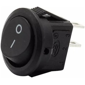 Resim Ic-133 20Mm Yuvarlak Işıksız Anahtar On-Off 2P Siyah 100 Adet 