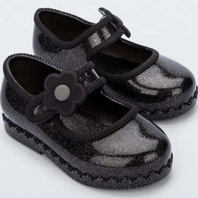 Resim Mini Melissa Hip Ballerina Simli Siyah Çiçekli Kız Bebek & Çocuk Babeti | 22-30 Numara | Melflex® Vegan | İkonik Kokulu - 2 