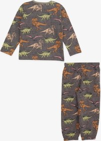 Resim Breeze Girls & Boys Erkek Bebek Pijama Takımı Dinozor Desenli 9 Ay-3 Yaş, Antrasit-antrasit Antrasit 