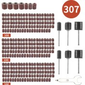 Resim Quartzite 307 Adet Davul Zımpara Set Zımpara Davul Kiti 300 Adet Zımpara Bant Kolları (80/120/240) + 6 Adet Dremel Döner Aracı (2.35MM /3.17MM) + 1 Kombinasyon Anahtarı Için Davul Mandelleri (Yurt Dışından) 