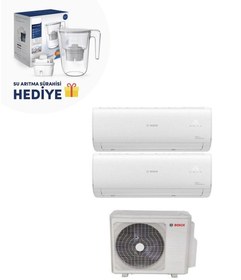 Resim Bosch Multi Split İnverter Klima 28000 Btu 1 Dış + 2 İç Ünite 12000 + 18000 Btu + Su Arıtma Sürahisi Hediyeli 