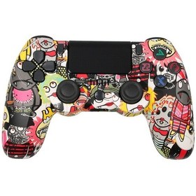 Resim Işık Şeridi Çift Titreşim Oyun Kolu İle Ps4 Kablosuz Bluetooth Oyun Denetleyicisi İçin Karikatür 