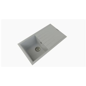 Resim Polex Cristalüx Granit Evye P-03 Gri Tezgah Altı Ve Tezgah Üstü Mutfak Evyesi 85x49.5 CM 