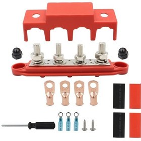 Resim Cp-4016 M10+m8 Terminalli Güç Dağıtım Bloğu Terminal Saplamaları Kırmızı 
