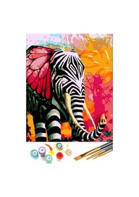 Resim Sayılarla Boyama Seti 40 X 50 Cm Tuval Şasesine Gerili Fil Kolaj 