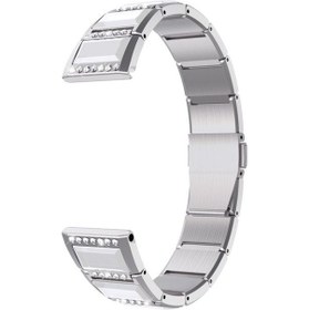 Resim Samsung Galaxy Uyumlu Watch Active2 44mm / Watch Active2 40mm / Watch Active Paslanmaz Çelik Elmas Kaplı Saat Kordonu 