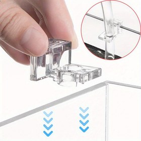Resim 5.5mm~15mm Duvar Kalınlığı için 4 Adet Şeffaf Akrilik Akvaryum Kapağı Klipsleri – Çok Seviyeli Destekli, Kolay Kurulum ve Dayanıklı Plastik Tasarım ile Güvenli Balık Tankı Kapak Tutucu Braketi, Akvaryum Aksesuarları | Gizli Kurulum | Dayanıklı Plastik Klipsler 