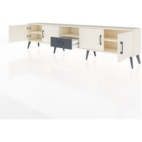 Resim Arges Tv Ünitesi 3 Raflı Tek Çekmeceli 4 Kapaklı 220x30x51 Aytaşı-aytaşı/antrasit Aytası/antrasıt - Aytası 