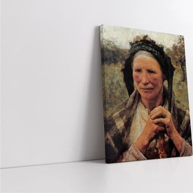 Resim Yaşlı Köylü Kadın Kanvas Tablo 