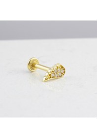 Resim Glorria Altın Melek Kanadı Tragus Piercing Sarı 