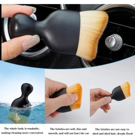 Resim Araba Hava Çıkış Temizleme Fırçası Kapaklı Boşluk Toz Giderme Kavisli Detaylandırma Fırçası 
