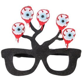 Resim Sones Cadılar Bayramı Dekorasyonu Komik Gözlükler Parti İskelet Örümcek Korku Aksesuarları Çoklu Göz Küreleri 
