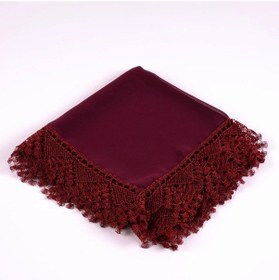 Resim İğne Oyalı Şal Namaz Örtüsü, 144x68 Cm. Bordo Bordo 