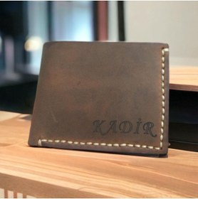 Resim MESACRAFT El Dikişi, Hakiki Deri Cüzdan ,unisex Süper Crayz Deri, Ince Model Kredi Kartı & Kartvizitlik, 