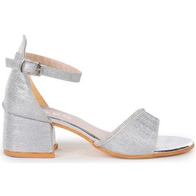 Resim Kiko Kids Elos Günlük Kız Çocuk 4 Cm Topuklu Sandalet Ayakkabı Gümüş Gümüş 