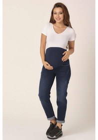 Resim Busa Hamile Regular Fit Kot Pantolon Lacivert-lacivert 