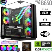 Resim Xaser Queen X5 R7-7800X3D 32 GB 1 TB M.2 NVMe SSD 12 GB RTX5070 Free Dos Masaüstü Oyuncu Bilgisayarı 