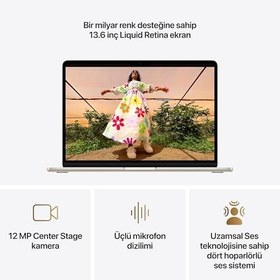 Resim Apple M5 çipli 13 inç MacBook Air Laptop: 13.6 inç Liquid Retina Ekran, 10 CPU, 8 GPU, 16GB Birleşik Bellek, 512 GB SSD Depolama, 12 MP Center Stage Kamera, Touch ID; Yıldız Işığı 