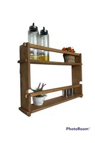 Resim RealWood Ahşap Dekoratif Çocuk Odası, Mutfak, Banyo Rafı Ve Montessori Kitaplık Raf 2'li 55 Cm. 