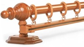 Resim Meşe Tek Raylı Ahşap Rustik Perde Askısı (300 CM) 