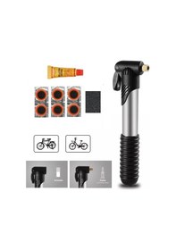 Resim Alüminyum Bisiklet El Pompası + Lastik Tamir Yama Kiti 