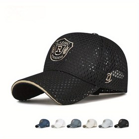 Resim Yazlık Büyük Mesh Nefes Alabilir Nakışlı Harfli Kalkan Sandviç Desenli Dış Mekan Güneş Koruma Şapkası 