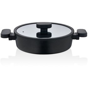 Resim 24 Cm Valeria Basık Tencere - Siyah 